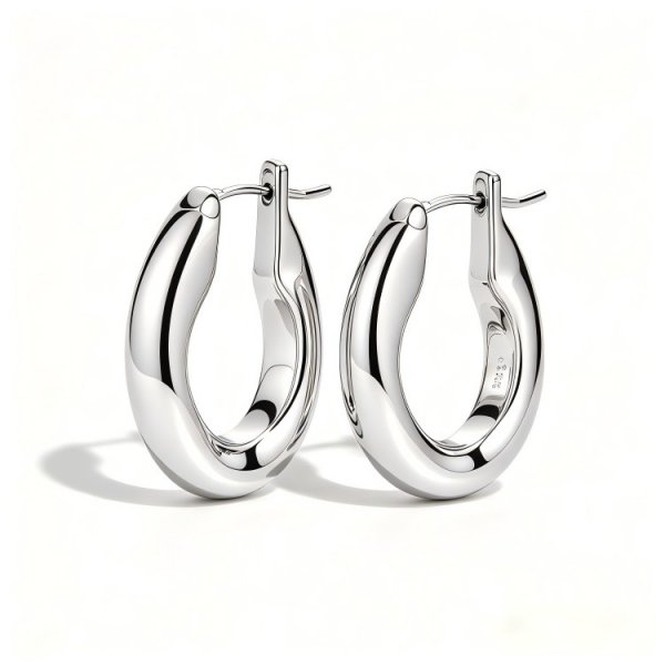 Cool Style Personalized Glossy Metal Punk Earrings
